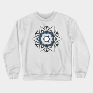 14C Unique Blue Black White Abstract Mandala Crewneck Sweatshirt